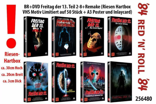 Riesen Hartbox FREITAG DER 13. Teil 2 3 4 5 6 7 8 + Remake BLU-RAY DVD + Poster